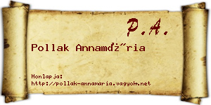 Pollak Annamária névjegykártya